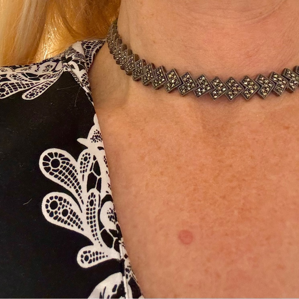 Stunning Judith Jack Vintage Marcasite Collar Necklace
